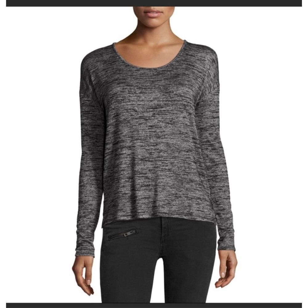 Rag and Bone grey Mia long sleeve surplice back top